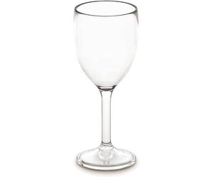 SECO 265ml Reusable Polycarbonate Wine Glass, Pack of 6, Easy to Hold, Virtually Unbreakable, Perfect for Events, Camping, Outdoor Dining - Transparent