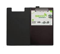 SECO 570A-ECO-BK A4 ECO PVC Covered Foldover Clipboard with Heavy Duty Clip - Black