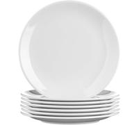 SECO 7"/18cm Round Melamine Plate, Pack of 6, Durable and Scratch Resistant - White