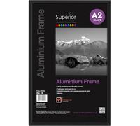 Seco ALA2-BK - Aluminium Picture Frame, Portrait or Landscape Format, Plexiglass Safety Glass with a Black Finish