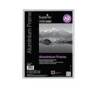 Stewart Superior A2 Brushed Aluminium Picture Frame with Perspex Safety Glass - Silver