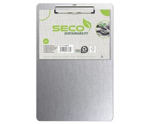 SECO A4 Aluminium Clipboard | Heavy Duty Metal Writing Board with Strong Clip | Durable Smooth Surface for Office, School, Medical & Warehouse Use