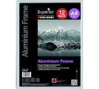 Stewart Superior A4 Brushed Aluminium Picture Frame with Perspex Safety Glass - Silver (Pack of 12)
