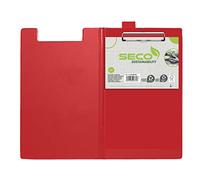 Seco A4 ECO PVC Covered Fold Over Clipboard with Heavy Duty Clip - Red