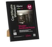 Stewart Superior Wooden Certificate Frame A4 Black WPA4