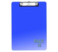 SECO A4 Plastic Translucent Clipboard - Blue - Pack of 12