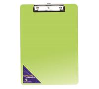 SECO A4 Plastic Translucent Clipboard | Green | Heavy Duty Clip | Hardboard Writing Board | Office School Use | Durable Document Holder