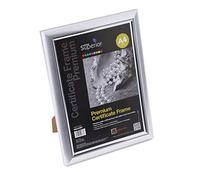 SECO A4 Premium Silver Frame - Certificate, Photo & Picture Display with Perspex Safety Glass, Wall Mount or Table Top