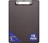 Seco Clipboard 570A-A4-PVC – A4+ PVC Covered, Heavy-Duty Clip – Black (Pack of 12)