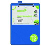 SECO A4+ PVC Covered Clipboard with Heavy Duty Clip - Blue (Pack of 12), 570A-A4-PVC-BU