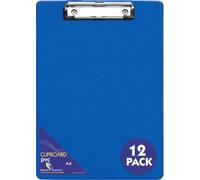 SECO A4 PVC Clipboard| Blue | 12 Pack | Document Holder | Heavy Duty | Metal Clip | Rigid PVC Board | A4 Documents | Office, School & Warehouse Use