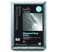 Stewart Superior A4 Waterproof Aluminium 4 Sided 25mm Front Loading Picture/Poster Snap Frame - Silver