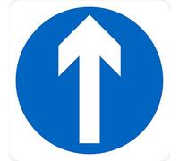 Seco Ahead Only Pictogram Traffic Sign, 450mm x 450mm - 3mm Aluminium Composite