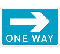 Seco Arrow Pointing Right & One Way Traffic Sign, 450mm x 450mm - 3mm Aluminium Composite