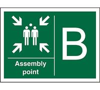 Seco Assembly Point - B Sign, 300mm x 200mm - 1mm Semi Rigid Plastic