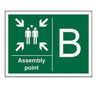 Seco Assembly Point - B Sign, 600mm x 400mm - 1mm Semi Rigid Plastic