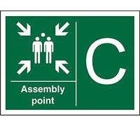 Seco Assembly Point - C Sign, 300mm x 200mm - Self Adhesive Vinyl