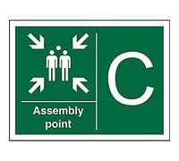 Seco Assembly Point - C Sign, 400mm x 300mm - 1mm Semi Rigid Plastic
