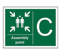 Seco Assembly Point - C Sign, 600mm x 400mm - Self Adhesive Vinyl