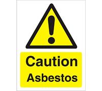 Seco Caution Asbestos Sign, 300mm x 400mm - 1mm Semi Rigid Plastic