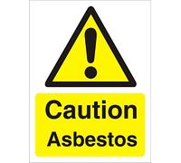 Seco Caution Asbestos Sign, 300mm x 400mm - Self Adhesive Vinyl