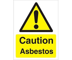 Seco Caution Asbestos Sign, 300mm x 400mm - Self Adhesive Vinyl