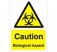 Seco Caution Biological Hazard Sign, 150mm x 200mm - 1mm Semi Rigid Plastic