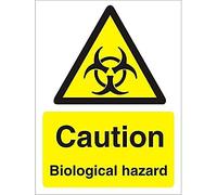 Seco Caution Biological Hazard Sign, 300mm x 400mm - 1mm Semi Rigid Plastic