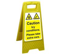Seco Caution ICY Conditions. Please Take Extra Care Floor Standing Sign, 300mm x 600mm - Polypropylene