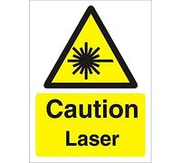 Seco Caution Laser Sign, 150mm x 200mm - 1mm Semi Rigid Plastic