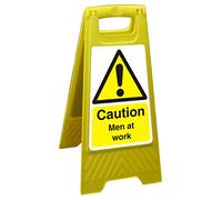 Seco Caution Men at Work Floor Standing Sign, 300mm x 600mm - Polypropylene