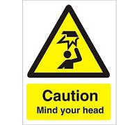 Warning Sign Mind Your Head Adhesive Vinyl 30 x 20 cm
