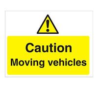 Seco Caution Moving Vehicles Sign, 600mm x 450mm - 4mm Fluted Board