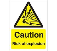 Seco Caution Risk of Explosion Sign, 150mm x 200mm - 1mm Semi Rigid Plastic