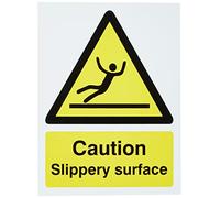 Seco Caution Slippery Surface Sign, 150mm x 200mm - 1mm Semi Rigid Plastic