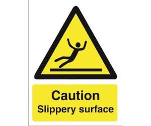 Seco Caution Slippery Surface Sign, 150mm x 200mm - Self Adhesive Vinyl