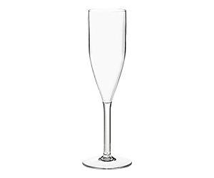Seco Champagne Glass PC (Polycarbonate) 190 ml Dishwasher Safe Transparent Pack of 6
