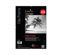 SECO A5 Frameless Clip Frame | Perspex Safety Glass Poster & Picture Frame | Wall Mounted Photo Certificate Display | Landscape or Portrait