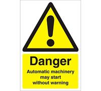 Seco Danger Automatic Machinery May Start Without Warning Sign,