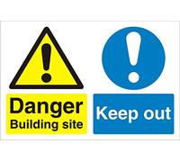 Seco Danger Building Site, Keep Out Sign, 400mm x 300mm - 4mm Fluted Board