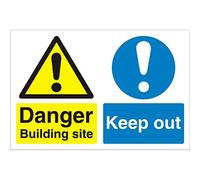 Seco Danger Building Site, Keep Out Sign, 600mm x 450mm - 4mm Fluted Board