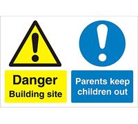 Seco Danger Building Site, Parents Keep Children Out Sign, 400mm x 300mm - 3mm Foam PVC