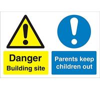 Seco Danger Building Site, Parents Keep Children Out Sign, 600mm x 450mm - 4mm Fluted Board