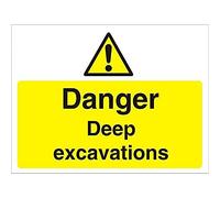 Warning Sign Deep Excavations Freestanding Corrugated Board 45 x 60 cm