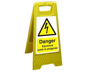 Seco Danger Electrical Work in Progress Floor Standing Sign, 300mm x 600mm - Polypropylene