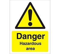 Seco Danger Hazardous Area Sign, 200mm x 300mm - 1mm Semi Rigid Plastic