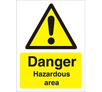 Seco Danger Hazardous Area Sign, 300mm x 400mm - Self Adhesive Vinyl