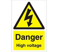 Warning Sign High Voltage Freestanding Corrugated Board 60 x 40 cm