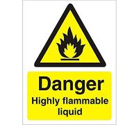 Seco Danger Highly Flammable Liquid Sign, 200mm x 300mm - 1mm Semi Rigid Plastic