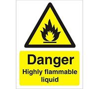 Seco Danger Highly Flammable Liquid Sign, 300mm x 400mm - 1mm Semi Rigid Plastic